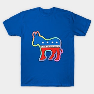 DEMOCRATIC DONKEY MASCOT VOTE DEMOCRAT LGBT RAINBOW T-Shirt